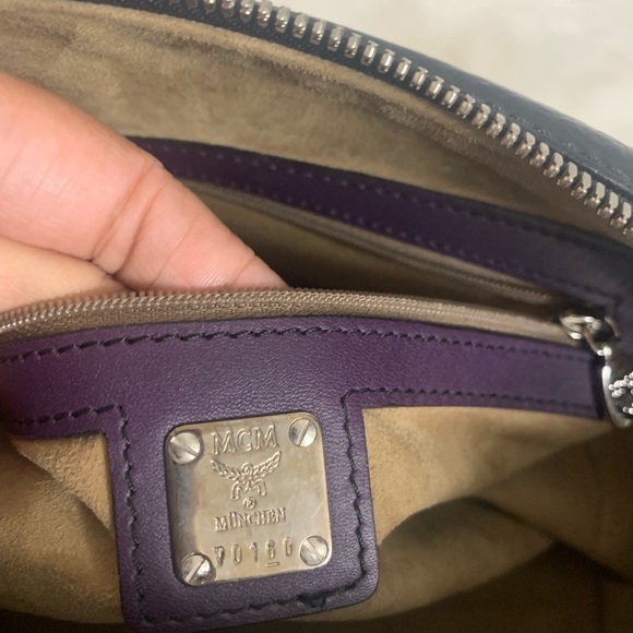 Authentic MCM purple and black satchel - Picture 11 of 14